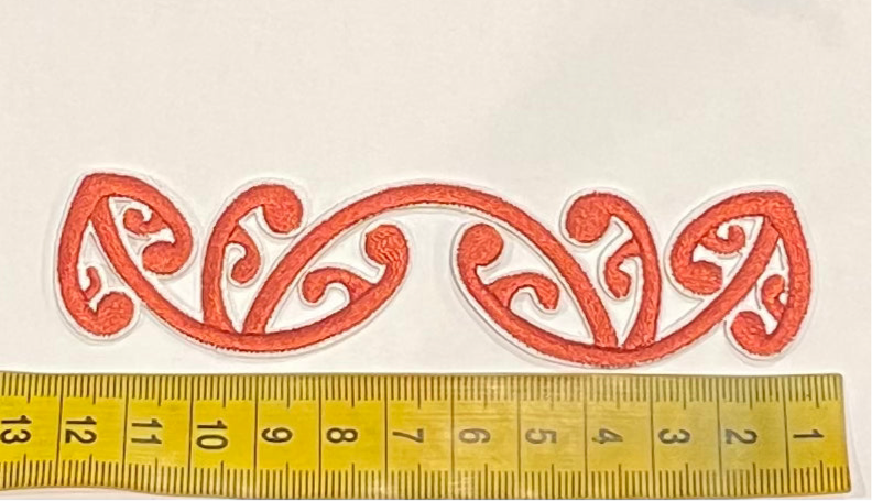 Iron on Embroidered Koru Rust
