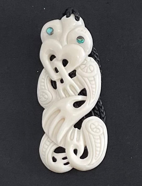 Hei Tiki For Sale - NZ Bone Carving - Carved Bone Necklace