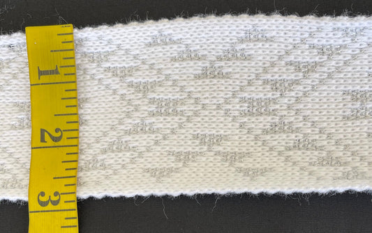 White With Silver Thread - Taniko Band 5mtr roll 2.5