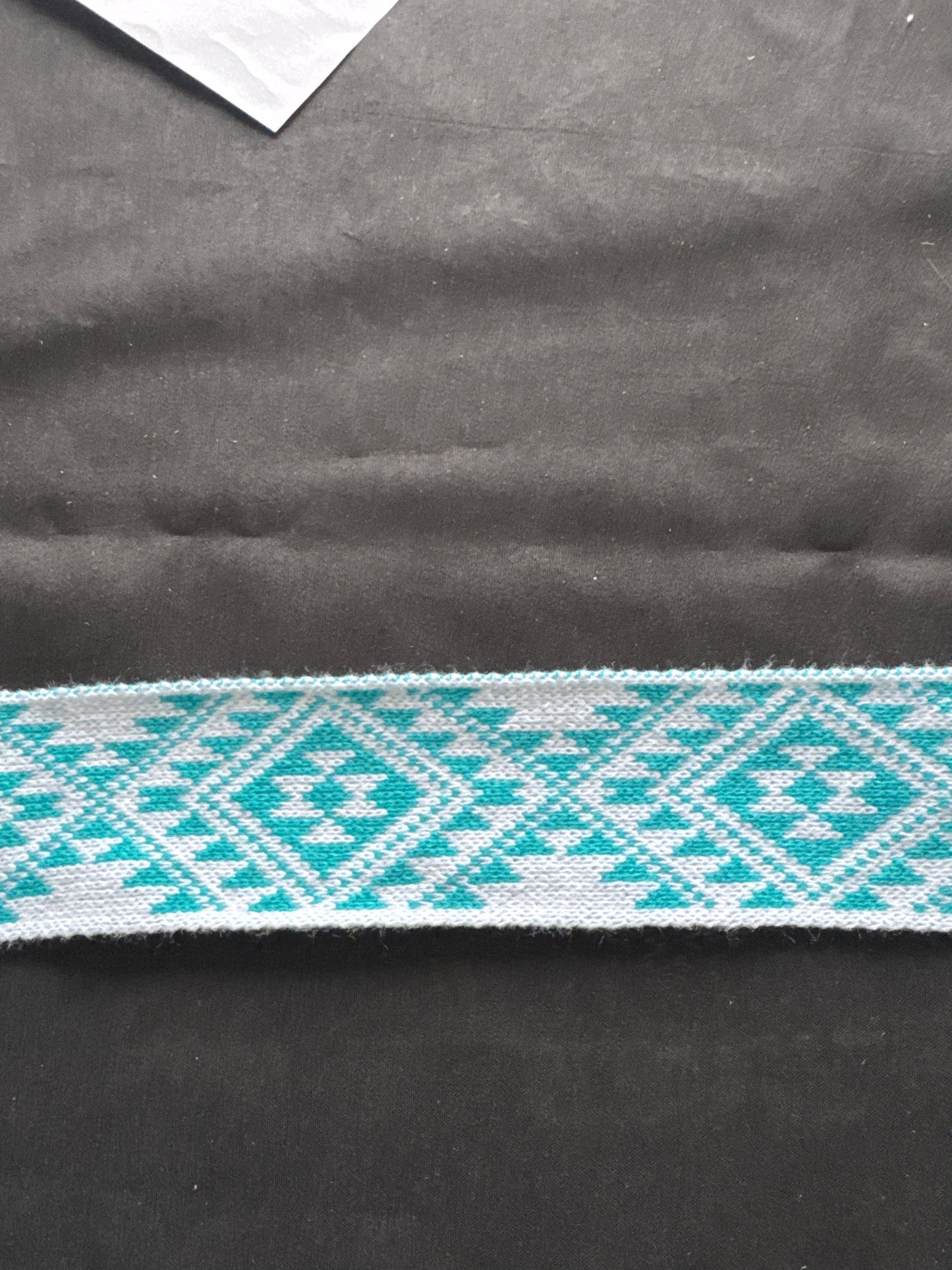 White and pale blue Pātiki - Taniko Band 2.5inch