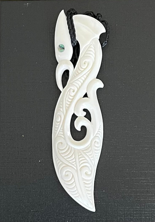 Manaia Necklace - NZ Bone Carving - Manaia Carving