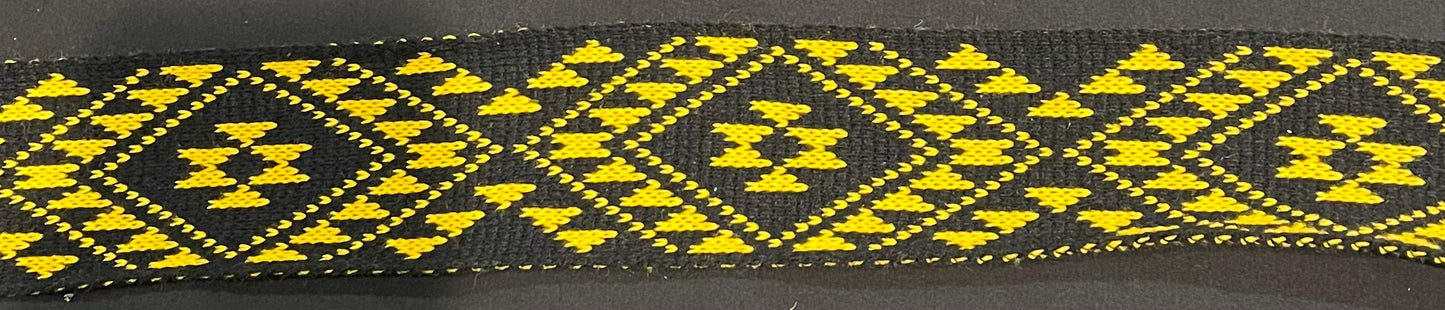 Black and Gold Pātiki - Taniko Band 2.5inch