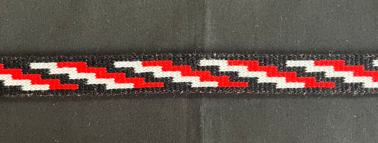 1inch Red Black and White Poutama - Taniko Band
