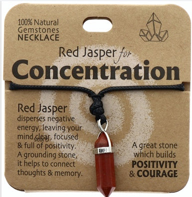 Crystal Necklace - Gemstone Pendants - Red Jasper Crystal