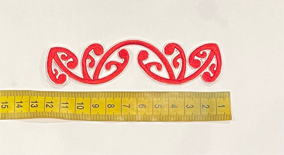 Iron on Embroidered Koru Red