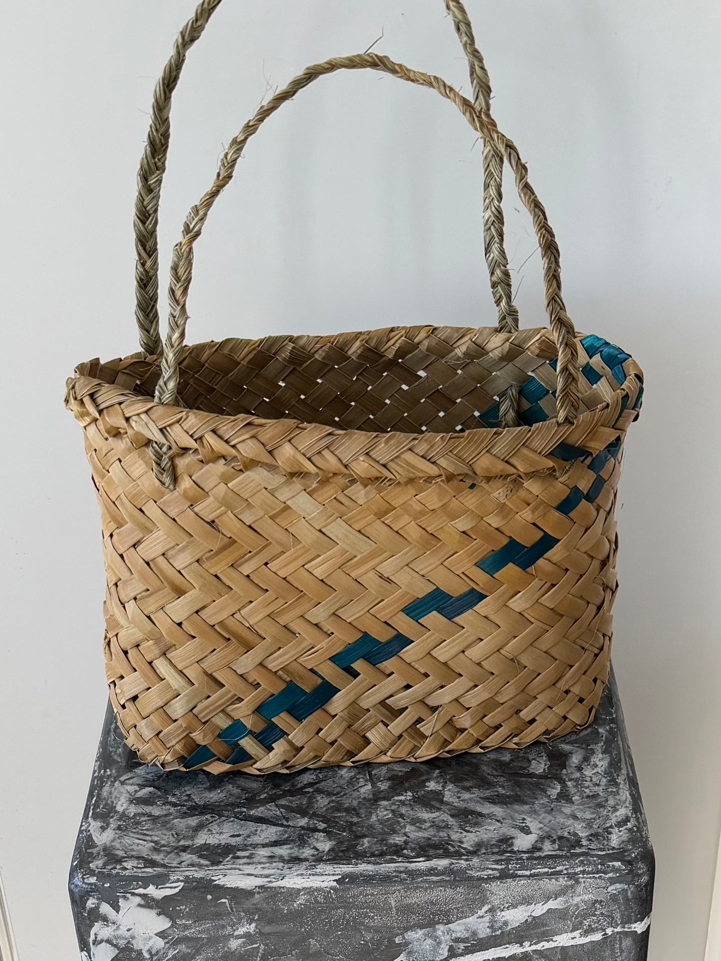 Hand Weaved Flax Kete