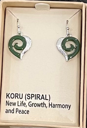 Jade koru earrings