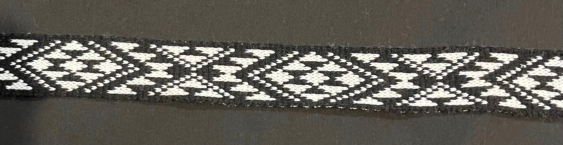 Black and white Pātiki - Taniko Band 2 in