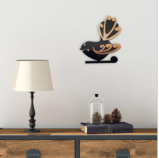 2 Tone Moko Fantail Brushed Copper - Wall Art