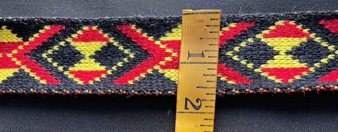 Red black and yellow Pātiki - Taniko Band 2inch
