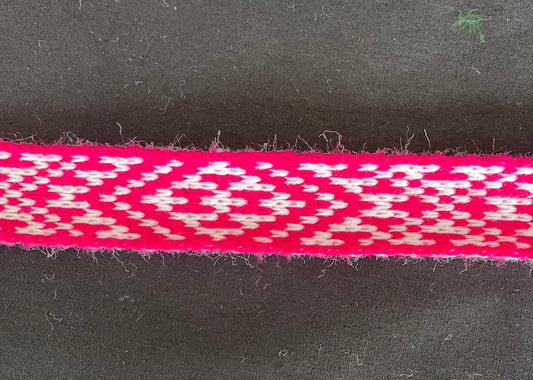 1inch Hot Pink and White - Taniko Band