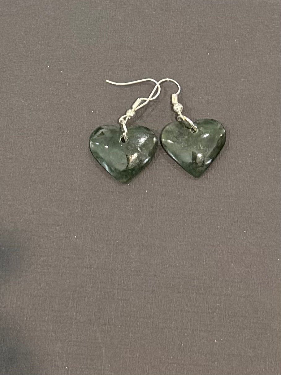 Little heart Greenstone Earrings