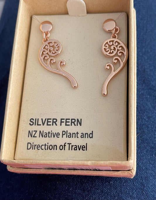 Rose Gold Fern Earrings
