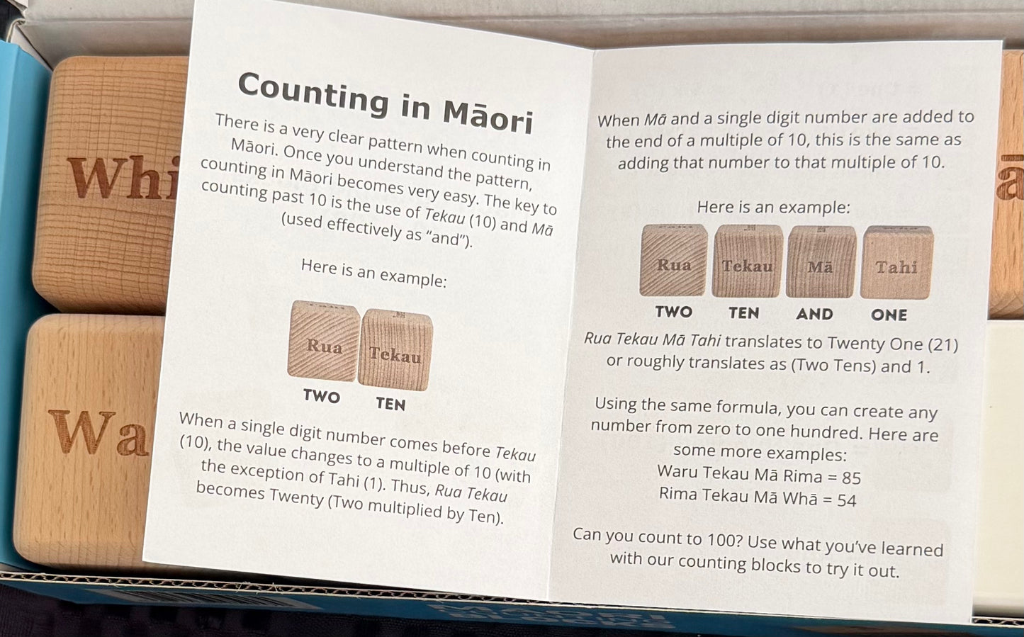 Maori Wooden Counting Blocks 0 to 100