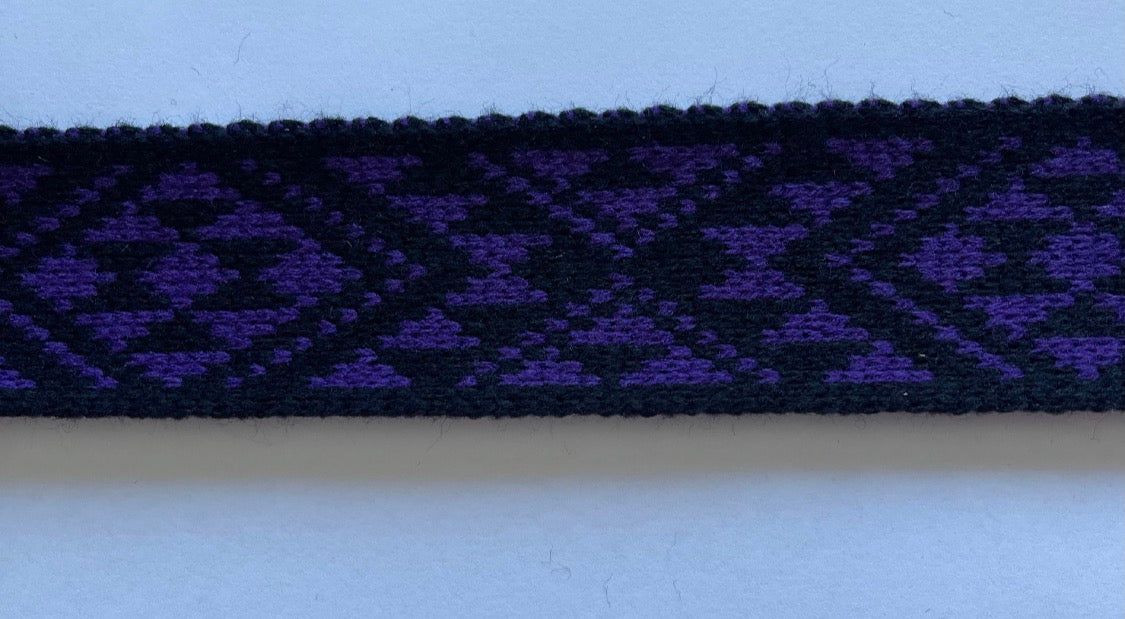 Black and purple Pātiki - Taniko Band 2 in