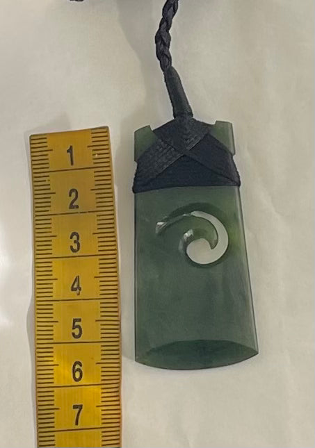 Semi Polished Greenstone Toki With Koru 4