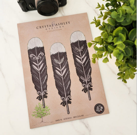 Popout Maori Huia Feather Set - Wall Art