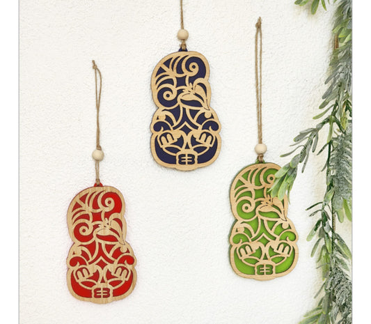 Ready to Hang Tiki - Turquoise Bamboo Acrylic Decoration