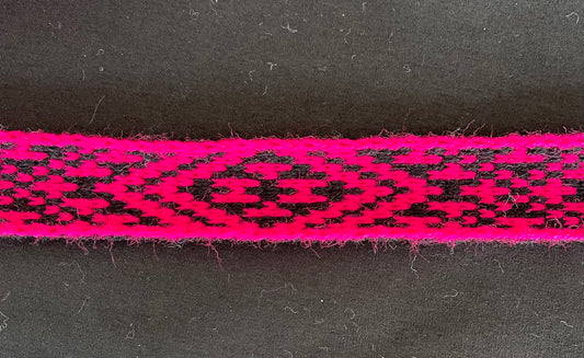 1inch Hot Pink and Black - Taniko Band