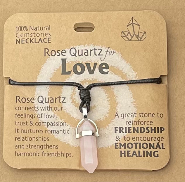 Gemstone Crystal Pendant- Love