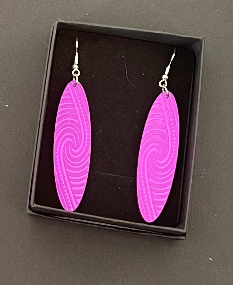Kapa Rua acrylic mirror fuchsia Earrings