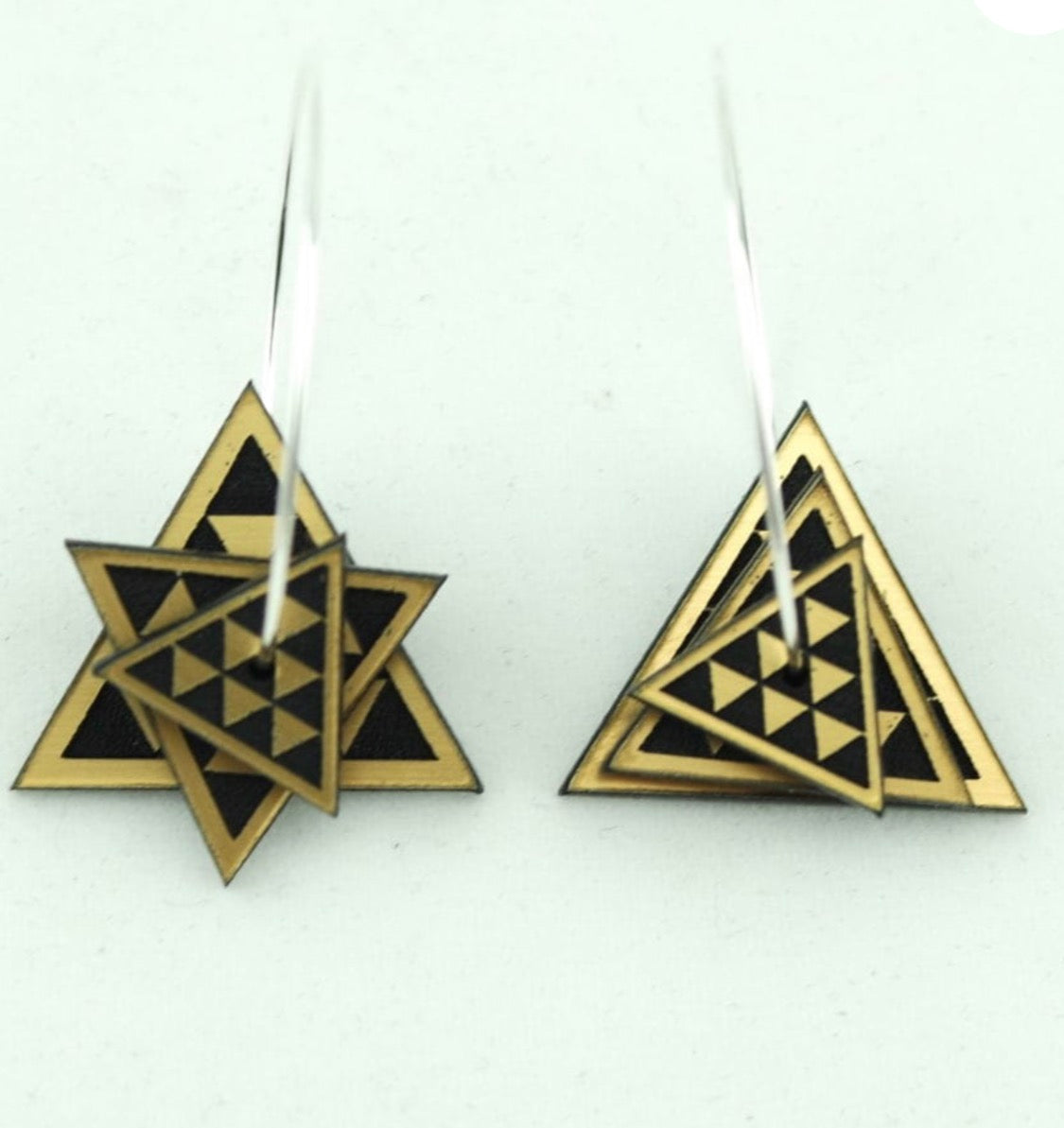 3d stacker Taniko earrings gold