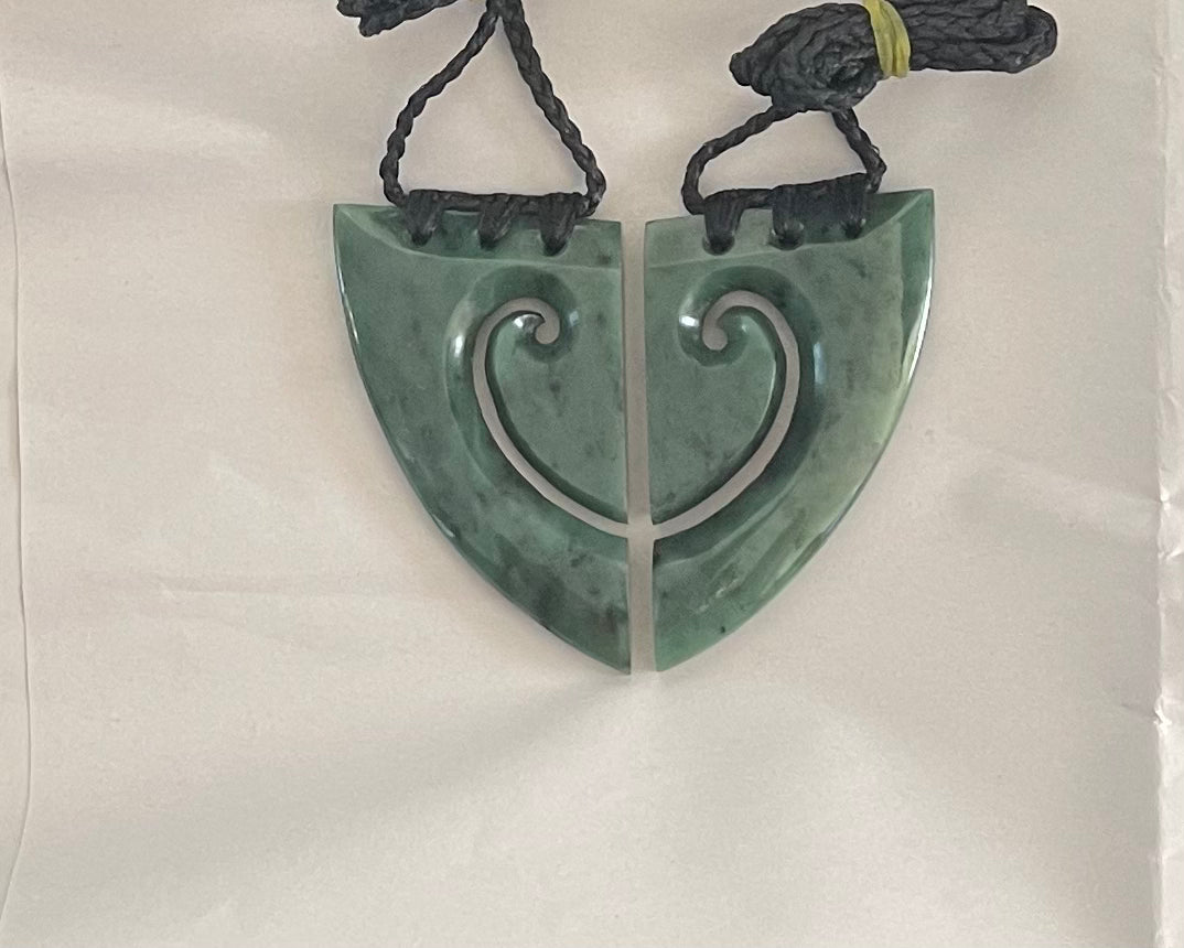 Koru pair Greenstone Pounamu Necklace by