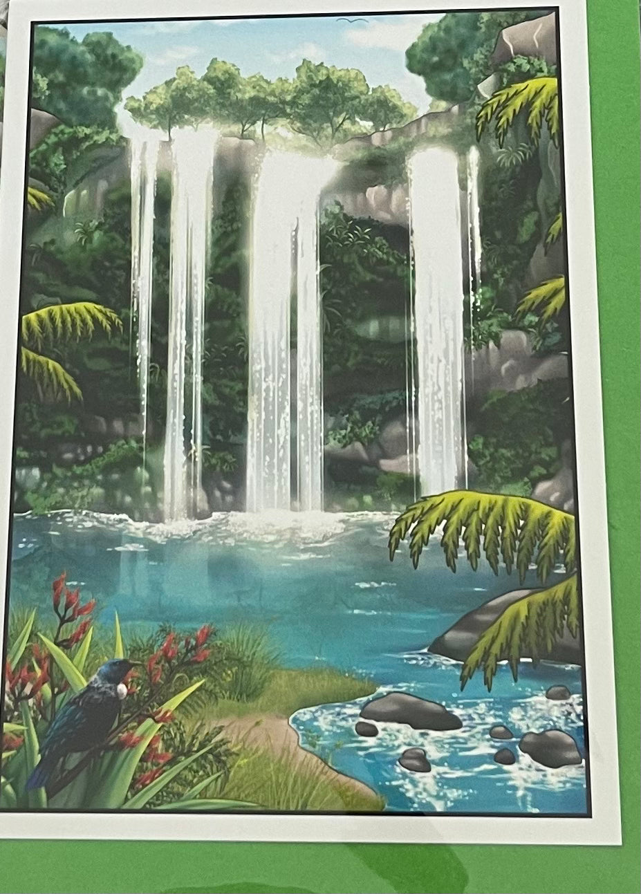 Whangārei Falls Square Plaque Plus a Gift Card To Match - Ceramic Art