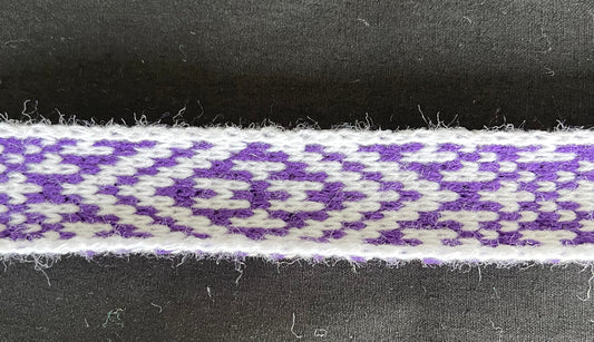 1inch White and Purple - Taniko Band