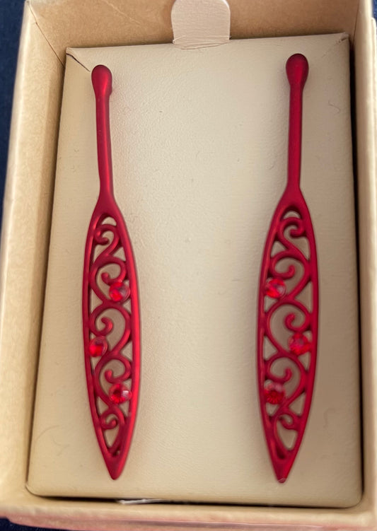 Red Paddle Earrings