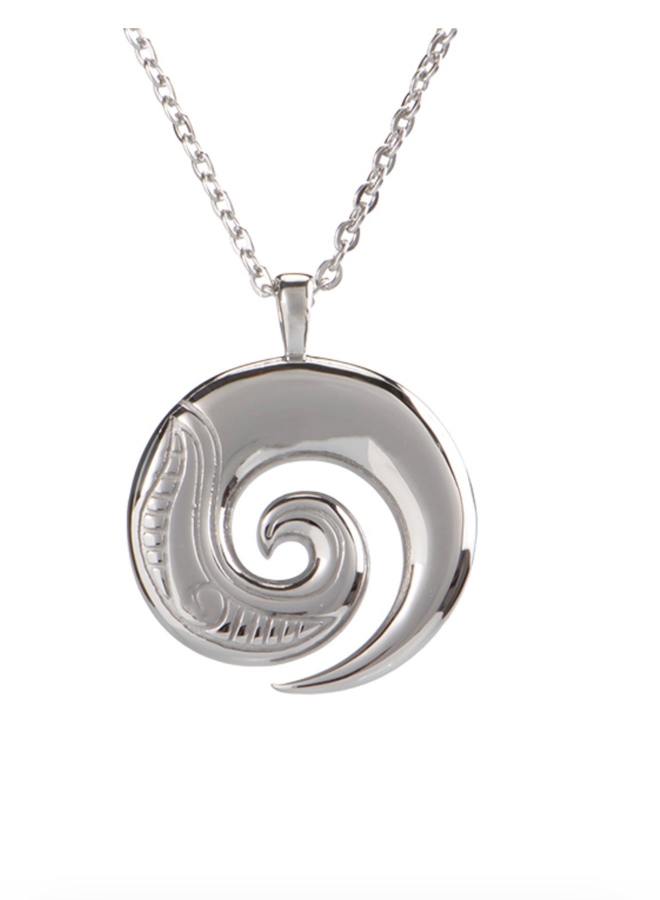 Stainless Steel Open Koru Necklace