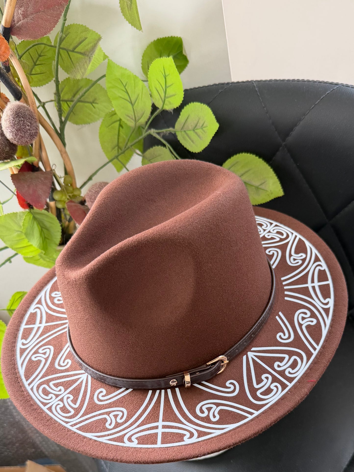 Belts for Potae - 57cm chocolate Fedora Felt Hat - Ready to Decorate Your Own Design