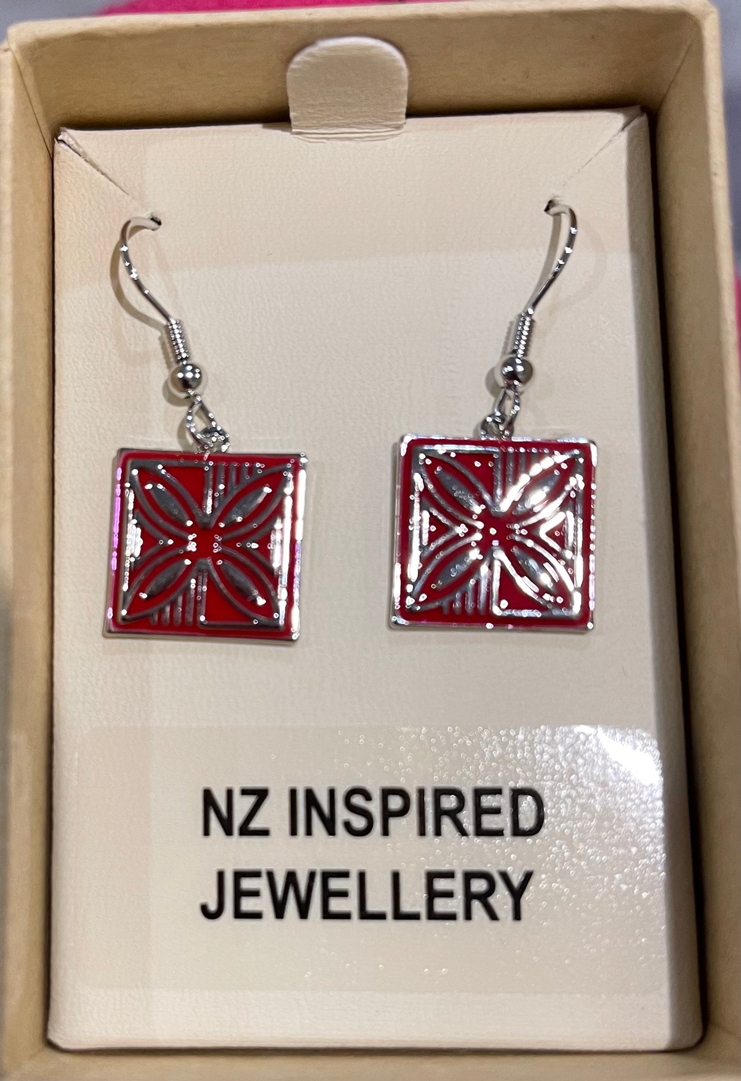 Red Pacifica Silver Earrings