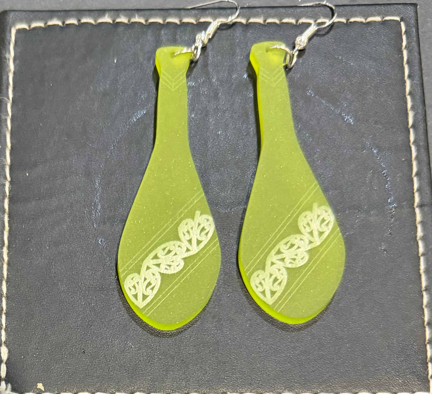 Resin Maori design oars Earrings