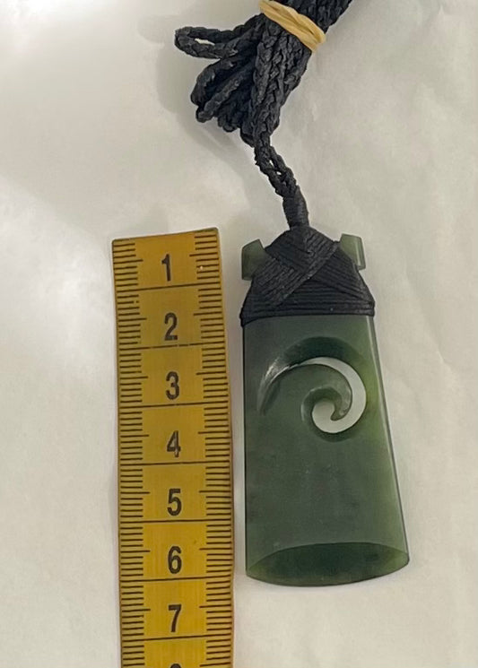 Semi Polished Greenstone Toki With Koru 3