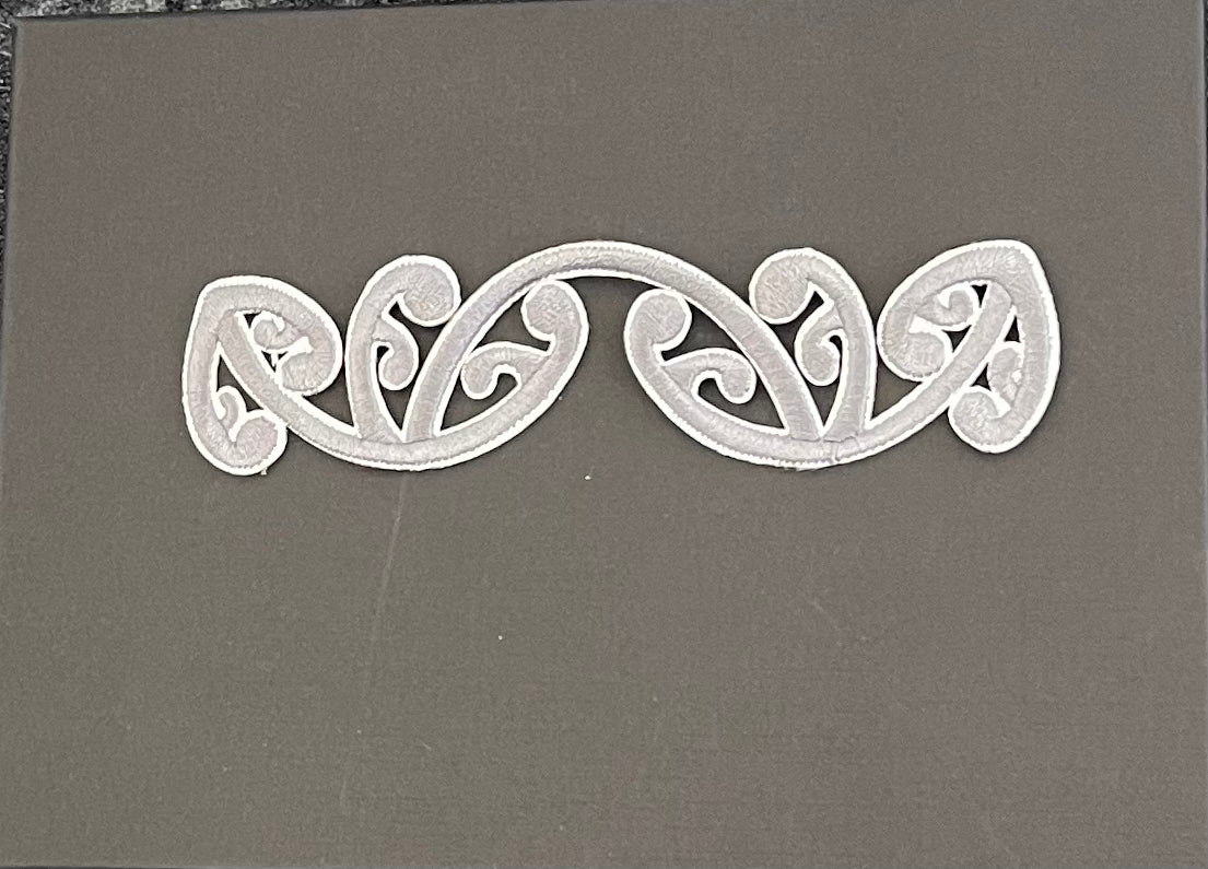 Iron on Embroidered Koru Light Grey