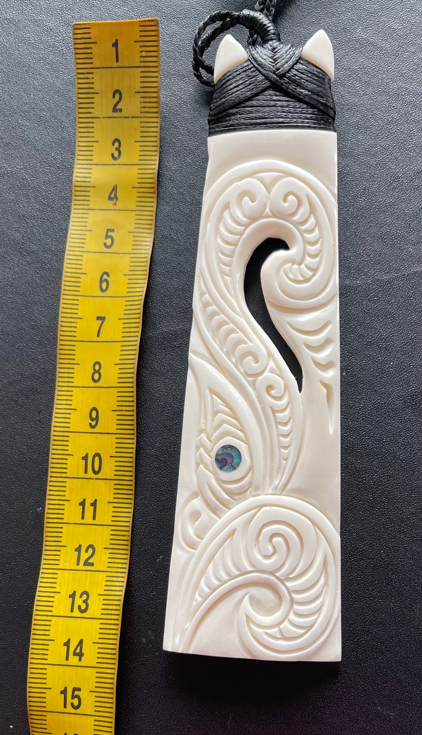 Single Manaia Toki Pendant - Bone Carving