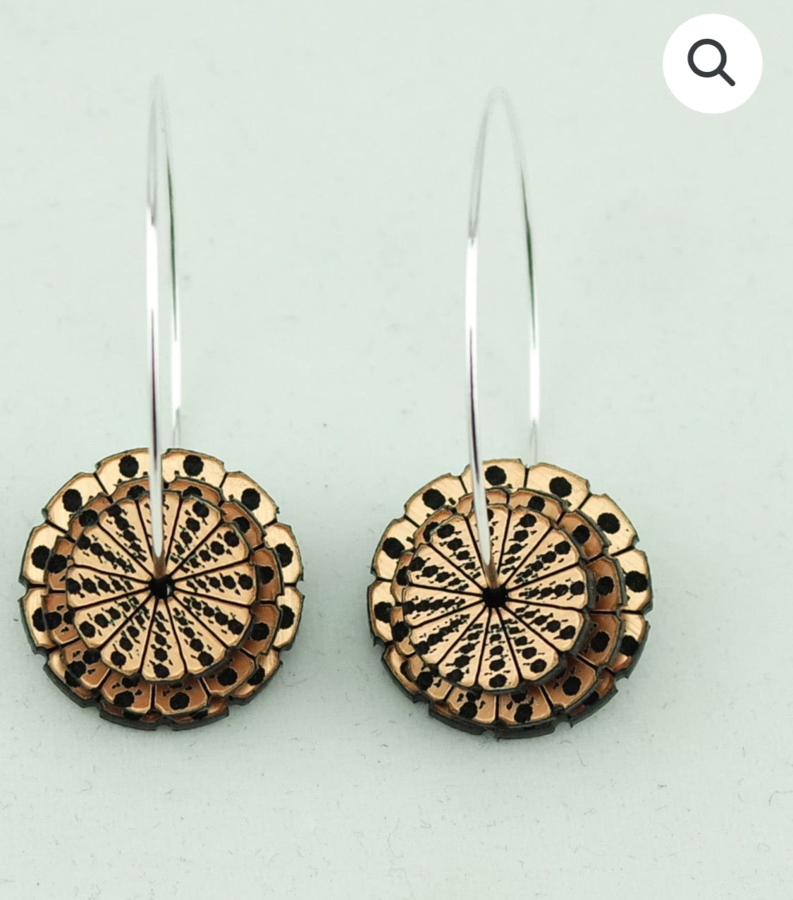 3D Stacker Kina Earrings Copper
