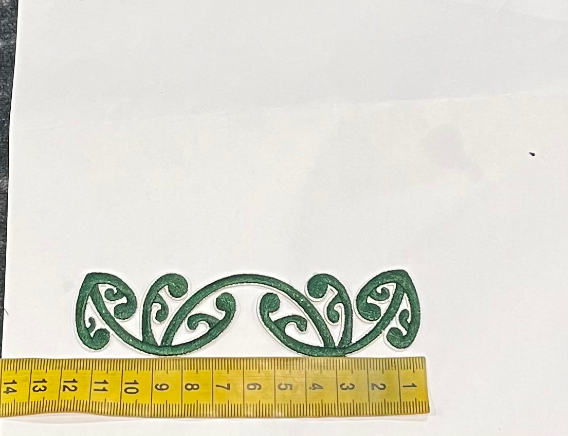 Iron on Embroidered Koru Bottle Green