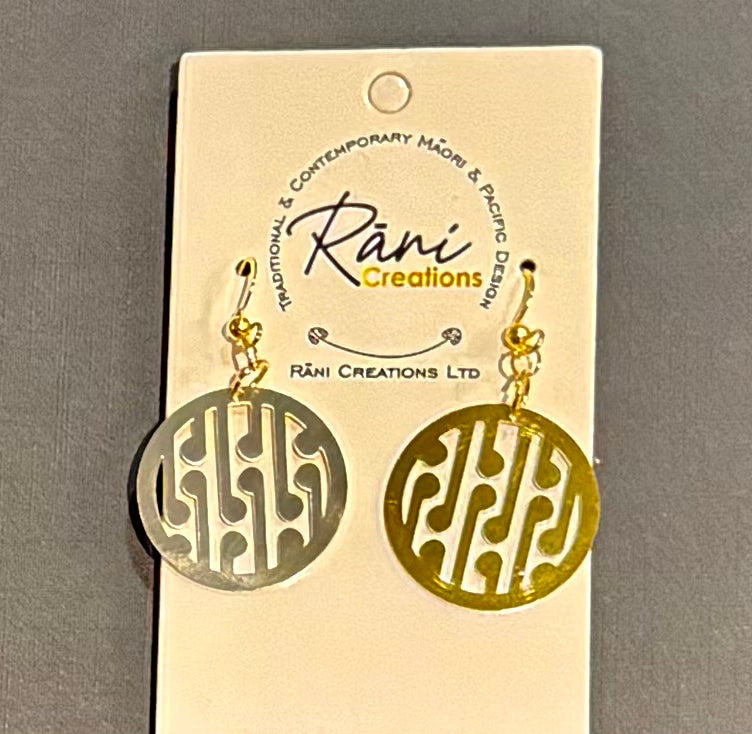 Stainless Steel Gold Maori Fesign Earrings