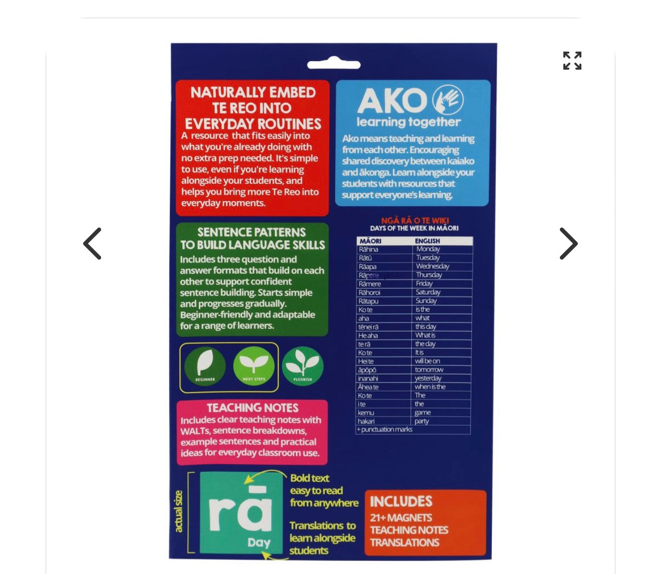 Maori Day of the Week - Magnets