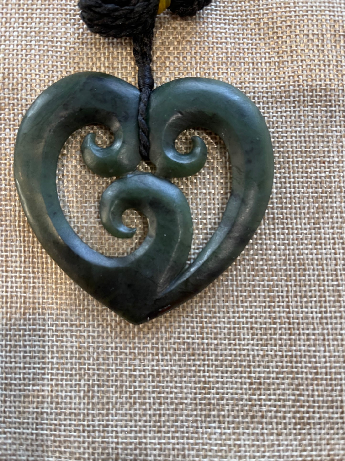 Large Koru Heart Pounamu Necklace