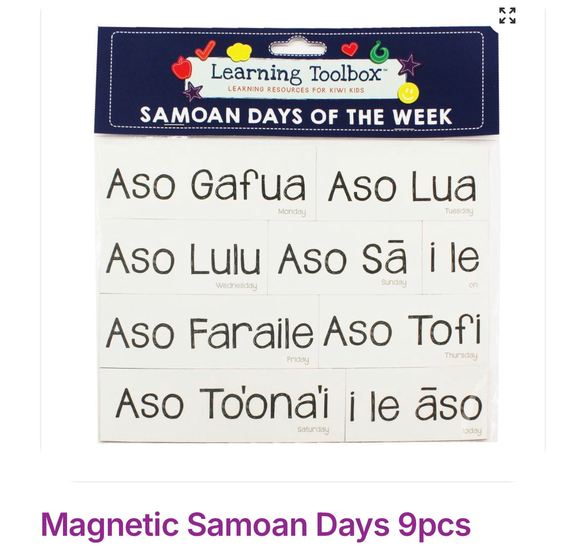 Samoa Language Days of the Week