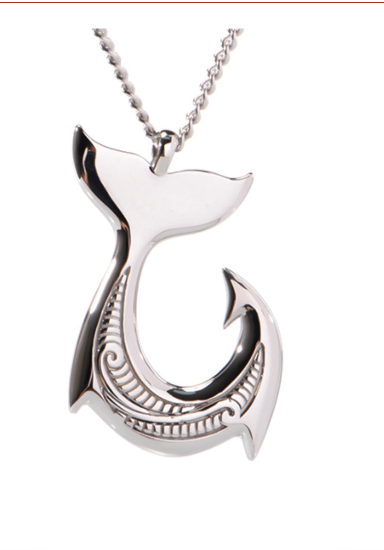 Stainless Steel Whale Tail Necklace