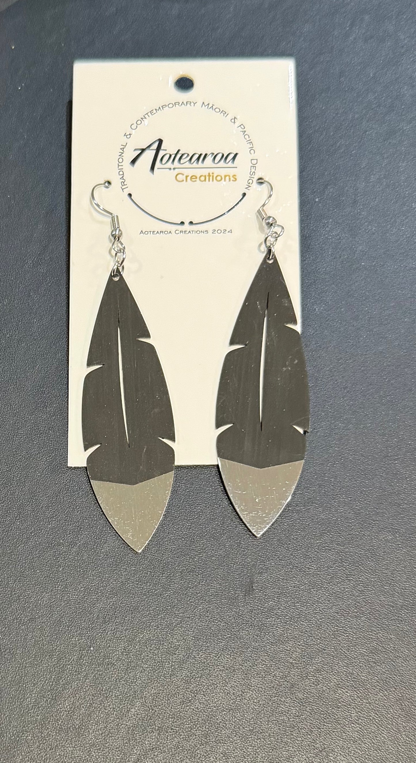 5cm Stainless Steel black and silver Earrings