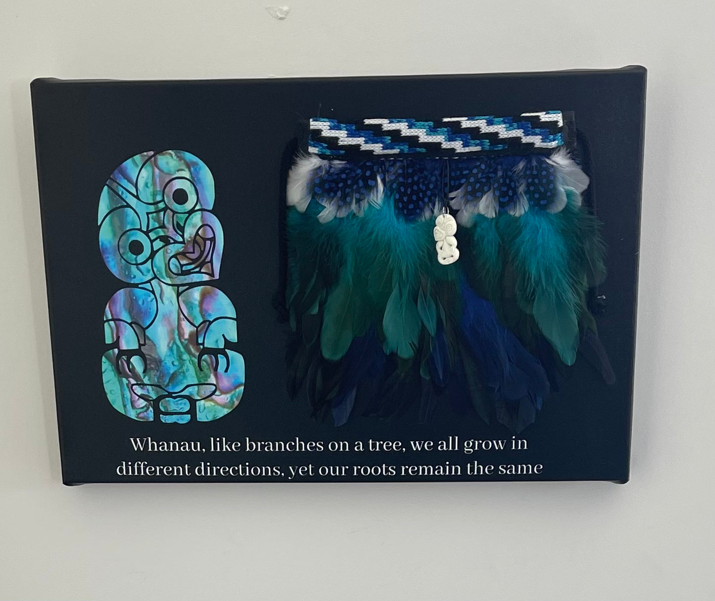 Tiki Korowai On Canvas With a Saying Paua