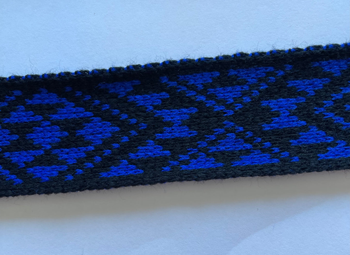 Black and Royal Blue Pātiki - Taniko Band 2inch
