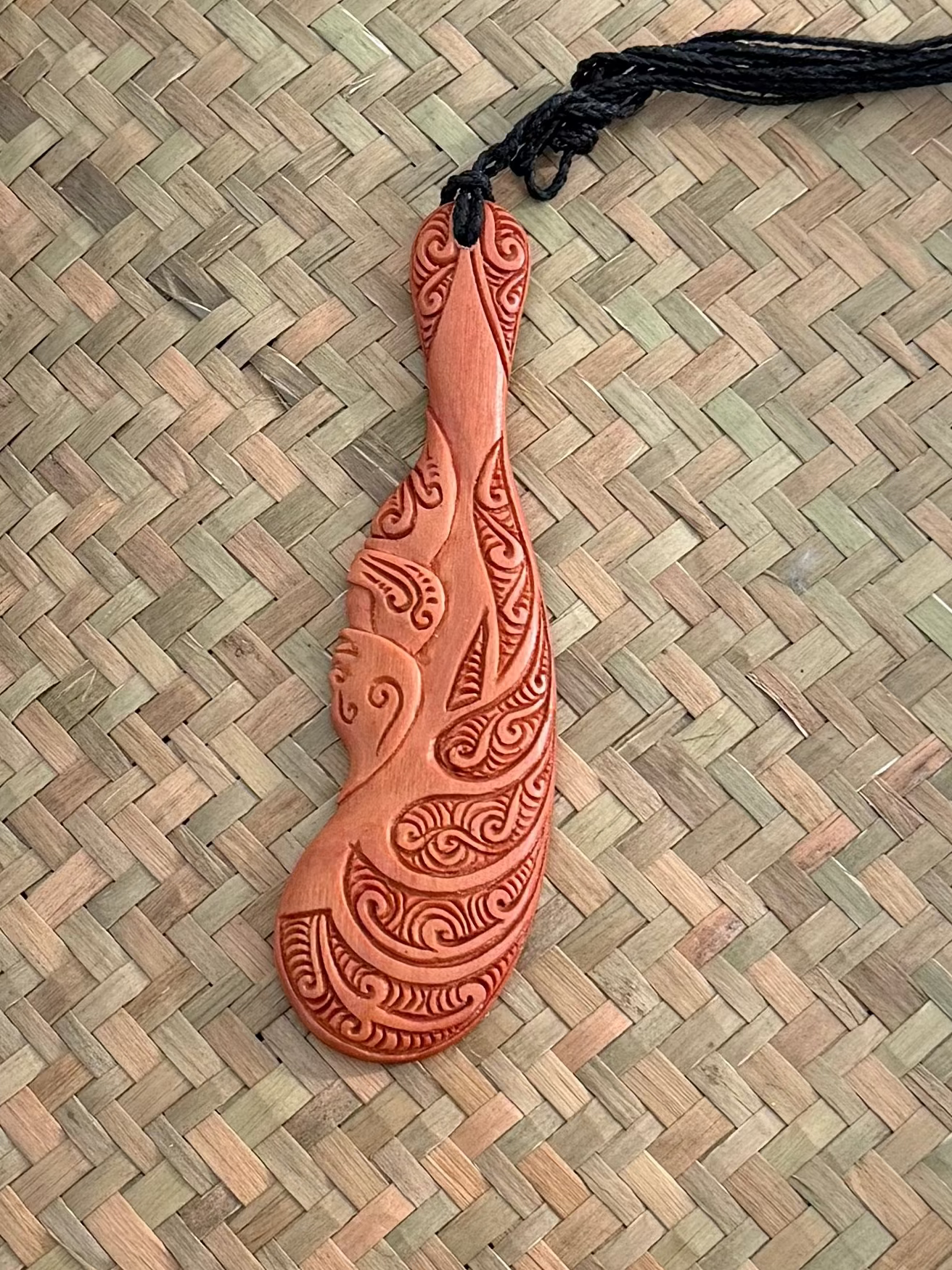 Wooden Patu Pendant - Wood Necklace