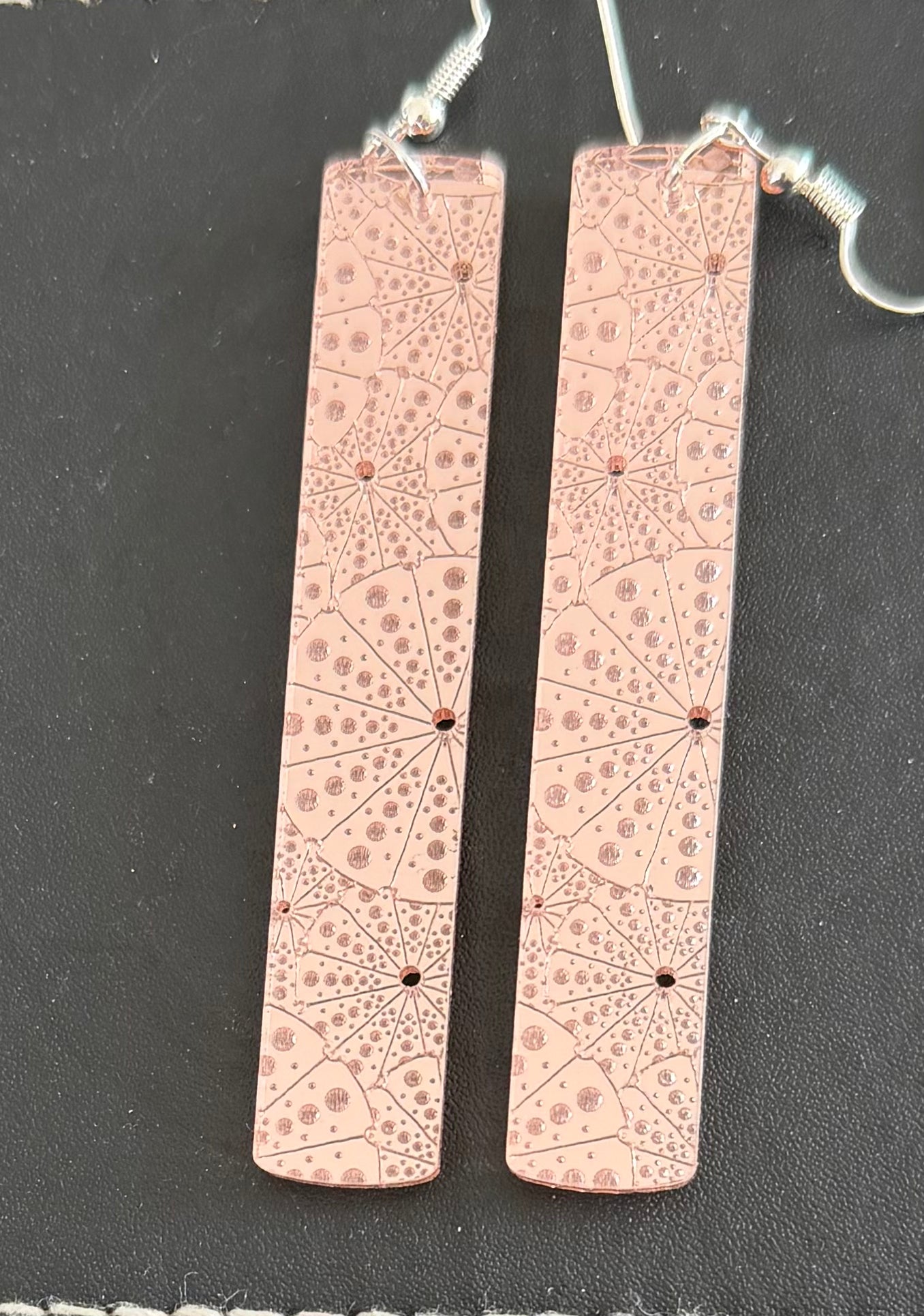 Acrylic rose gold Kina drop Earrings