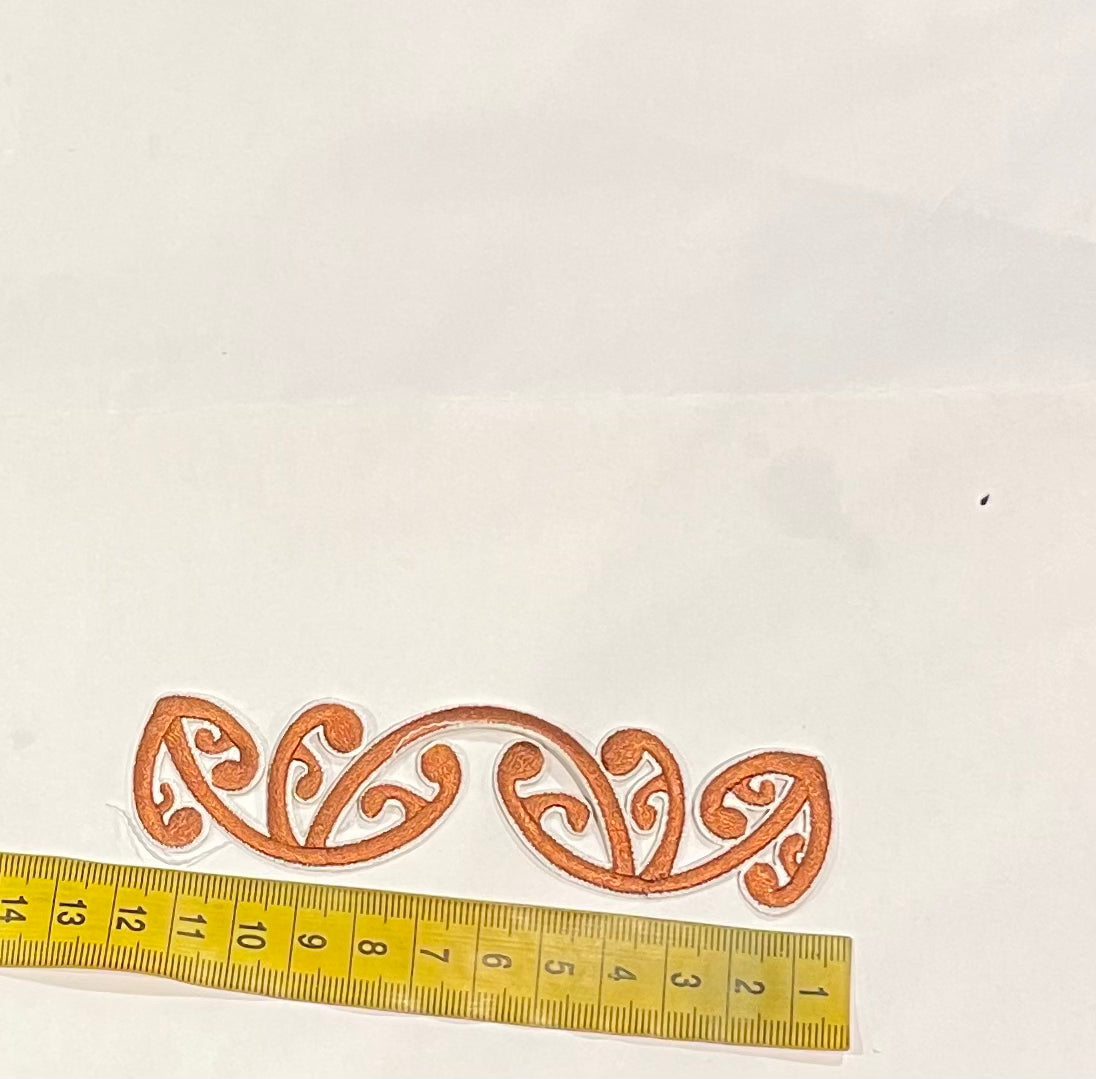 Iron on Embroidered Koru Brown